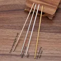 DIY metal jewelry pins in gold, silver, KC gold, and white K finishes on wood surface - Straight Hair Stick / 125mm (Diameter 3mm) / Silver