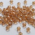 Translucent amber glass round beads with center hole for DIY jewelry making and crafts - 4mm / 100 Pcs/Pack / Amber