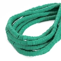 Perles Heishi plates vertes en argile pour la création de bracelets et bijoux DIY - 6mm x 1mm x 1mm 40cm/Mèche / Vert Foncé