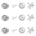 Set di chiusure a farfalla argento e pin per creazione di gioielli fai-da-te e badge - Borsa / Bianco K/Argento