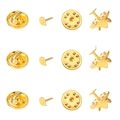 Set di chiusure a farfalla dorate e pin a testa piatta per spille e accessori fai da te - Borsa / Oro
