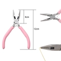 Precision pink needle nose jewelry pliers with a 12cm length and ergonomic grip handles - Pink Handle Needle Nose Pliers (Smooth)