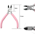 Mini 11cm pink side cutter pliers with 3cm head for DIY jewelry making and wire beading - Pink Handle Side Cutter Pliers