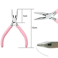 Pink handle needle nose jewelry pliers for DIY craft and beading tool size 13cm - Pink Handle Needle Nose Pliers (Serrated)