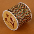 Kleurrijk gevlochten nylon koord op rol voor DIY armbanden en handgemaakte sieraden - 1 Stuk / Meerkleurig met Gouddraad