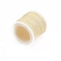 Lichtgeel 72 gevlochten koord op rol voor DIY sieraden op witte plastic spoel - 1 Stuk / Beige