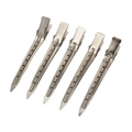 Set di 5 mollette per capelli in metallo argentato per sezionamento professionale - Fermaglio Grande a Becco d'Anatra / Argento