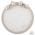 2mm iridescent white glass seed beads for DIY jewelry making 660pcs set - 2.0mm / White