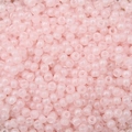 Close-up van lichtroze glazen kralen voor DIY sieraden en handgemaakte kettingen - Ongeveer 3mm, Gat 0,8mm, 20g/Verpakking (Ongeveer 660 Stuks) / Roze