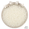 2mm Cream white seed beads for DIY jewelry making, 660 pieces in silver tray - 2.0mm / Off White
