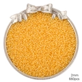 2mm yellow seed beads for DIY jewelry making, 660 pieces set for bracelets and earrings - 2.0mm / Realgar Yellow