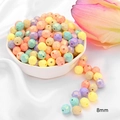 Macro shot of 8mm faceted acrylic beads in pastel macaron colors for DIY jewelry making - Faceted Sphere / 8mm (Approx. 120 Pieces/Pack) / Ice Cream Color