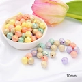 Pastel macaron acrylic beads 10mm faceted design for DIY jewelry making - Faceted Sphere / 10mm (Approx. 60 Pieces/Pack) / Ice Cream Color