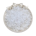 Transparent acrylic pony beads in a champagne tray for DIY jewelry making and crafts - Approx. 100 Pieces/Pack / White