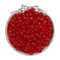 Vibrant red transparent acrylic pony beads with large holes for DIY craft jewelry making - Approx. 100 Pieces/Pack / Red