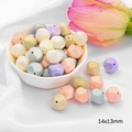 Detail of 14x13mm geometric acrylic beads in pastel macaron colors for DIY jewelry making - Rhombus Beads / 14x13mm (Approx. 25 Pieces/Pack) / Ice Cream Color