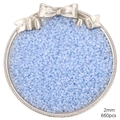 Hellblaue irisierende 2mm Glasperlen für DIY-Schmuck, Packung mit 660 Stück - Azurblau