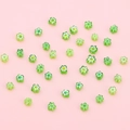 Perles fleur en verre millefiori vert pour création de bijoux DIY et boucles d'oreilles - Diamètre 4-5mm, Longueur 19cm (1 Brin/Paquet) / Vert Herbe