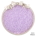 DIY 2mm Lavendel Perlen für Schmuckherstellung mit 660 Stück in dekorativer Schale - Hellviolett