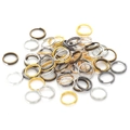 Gemengde metalen dubbele ringen voor DIY sieraden maken en sleutelhanger montage - Willekeurig Gemengde Kleuren