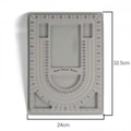 Grey flocked bead design board for DIY jewelry making with measurements 32.5cm x 24cm - Large Necklace Design Board (1 Piece)