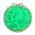 Translucent emerald green acrylic barrel beads for DIY bracelets in a decorative tray - Approx. 100 Pieces/Pack / Light Green