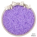2mm lavendelfarbene Glasperlen mit Perlglanz für DIY-Schmuck in runder Schale - Violett