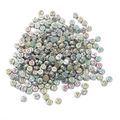 Perline alfabetiche piatte tonde in argento con lettere colorate per gioielli fai-da-te - Argento con testo colorato