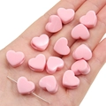 Perla in acrilico rosa a forma di cuore con foro passante per gioielli fai-da-te - Rosa