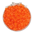Vibrant orange acrylic barrel beads with large holes for DIY jewelry making and crafts - Approx. 100 Pieces/Pack / Orange Red