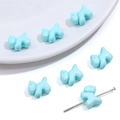Light blue puppy acrylic beads for DIY jewelry with smooth glossy finish and horizontal hole - Bag / Blue