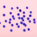Perles fleurs millefiori bleu foncé avec motif oeil pour création de bijoux DIY - Diamètre 4-5mm, Longueur 19cm (1 Brin/Paquet) / Bleu royal