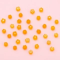 Perles de fleurs en verre millefiori orange translucide pour bijoux DIY faits à la main - Diamètre 4-5mm, Longueur 19cm (1 Brin/Paquet) / Orange