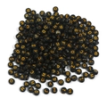 Perline acriliche tonde nere con lettere dorate per gioielli fai-da-te e bracciali - Nero Solido con Lettere Oro