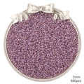 2mm Lavendel irisierende Glasperlen für DIY Schmuck mit 660 Stück pro Packung - Springkraut Lila