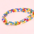 Perles de fleurs en verre millefiori colorées pour colliers et bracelets DIY - Diamètre 4-5mm, Environ 37-45 Pcs / Rose vif