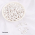 5x14mm white elongated ABS imitation pearl beads for handmade DIY earring accessories - Small Tusk Shape