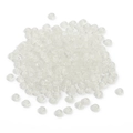 Set di perline rotonde in acrilico trasparente colorato con lettere per creazione gioielli - Bianco trasparente con lettere bianche