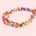 Perles en verre millefiori colorées en forme de fleurs pour colliers DIY - Diamètre 6-7mm, Environ 27-31 Pcs/Paquet / Rose vif