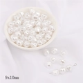 Irregular 9x10mm ABS imitation pearl beads with luster for DIY jewelry making - Skull Style