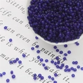 Deep blue frosted seed beads 2mm for DIY jewelry making and handmade weaving crafts - 3mm 20g/Pack Approx 700 Pcs / Sapphire Blue