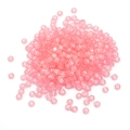 Perle alfabetiche in acrilico rosa traslucido con lettere bianche per gioielli fai-da-te - Rosa trasparente con lettere bianche