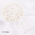 White heart-shaped imitation pearl bead 10x10mm for DIY jewelry and earring making - Heart