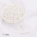 7-10mm white ABS rice shaped faux pearls for handmade jewelry making and DIY crafts - Mixed Pearl Sizes