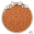 2mm leuchtend orangefarbene irisierende Glasperlen für DIY Schmuck 660 Stk - Braun