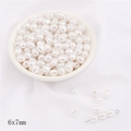 Creamy white 6x7mm oval imitation pearl beads for handmade DIY earring and jewelry making - Tower Bead Shape
