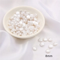 Baroque style 8mm white irregular imitation pearls for DIY earring making - Small Flat Round Shape