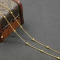 Minimalist gold-plated bead chain necklace with polished small spheres on a fine link - 1 Meter/Pack / Gold O-Link Chain with 4mm Beads