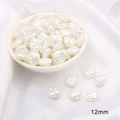 12mm white baroque ABS pearl bead for DIY jewelry making and handmade accessories - Flattened Round