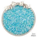 DIY 2mm blau-grüne irisierende Perlen für Schmuckherstellung, 660 Stück Packung - Blau-Grün Mix